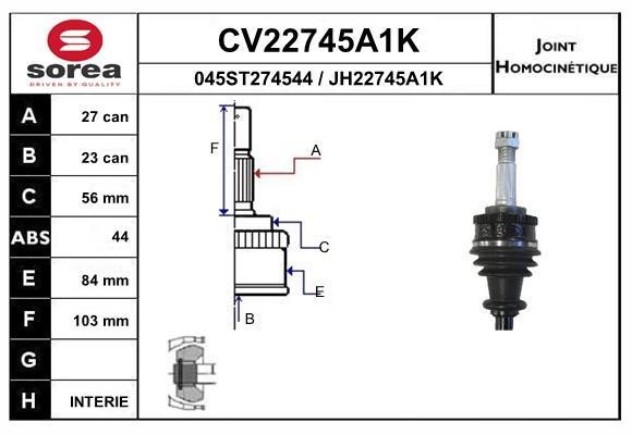 EAI CV22745A1K Joint kit, drive shaft CV22745A1K