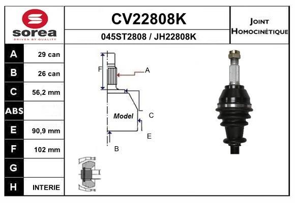 EAI CV22808K Joint kit, drive shaft CV22808K
