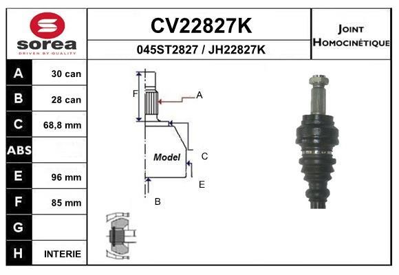 EAI CV22827K Joint kit, drive shaft CV22827K
