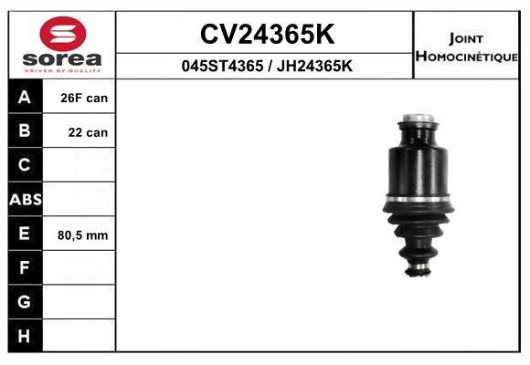 EAI CV24365K Joint kit, drive shaft CV24365K