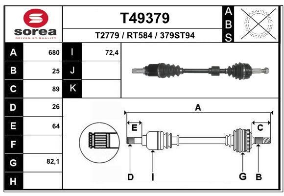 EAI T49379 Drive shaft T49379