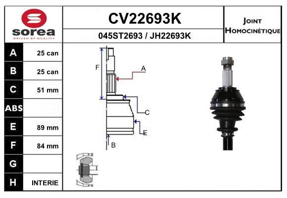 EAI CV22693K Joint kit, drive shaft CV22693K