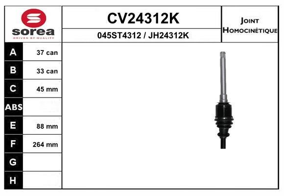EAI CV24312K Joint kit, drive shaft CV24312K