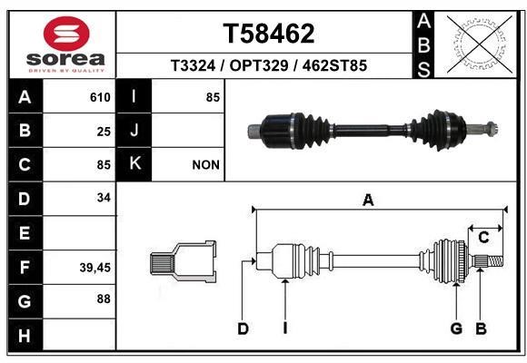 EAI T58462 Drive shaft T58462