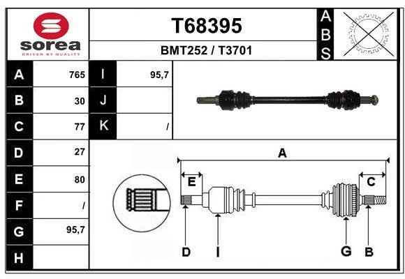 EAI T68395 Drive shaft T68395