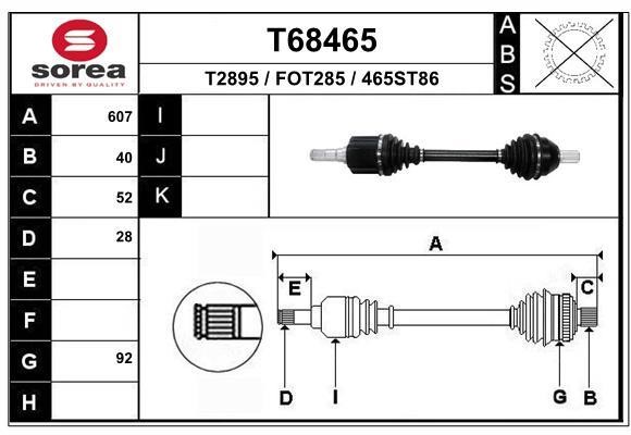 EAI T68465 Drive shaft T68465