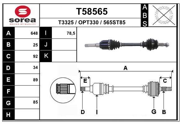 EAI T58565 Drive shaft T58565