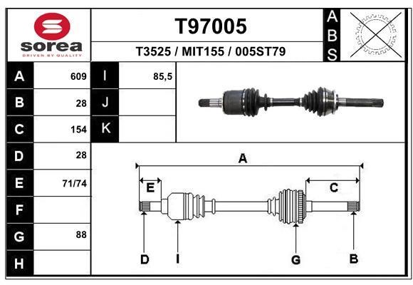 EAI T97005 Drive shaft T97005