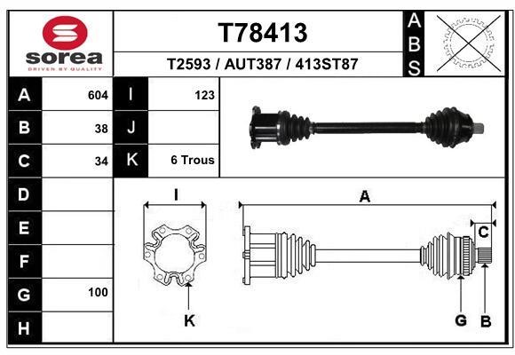 EAI T78413 Drive shaft T78413