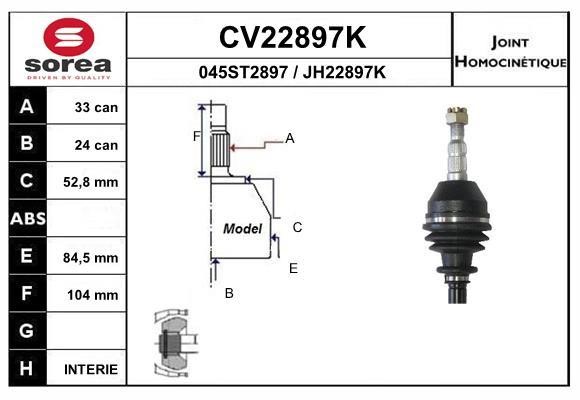 EAI CV22897K Joint kit, drive shaft CV22897K