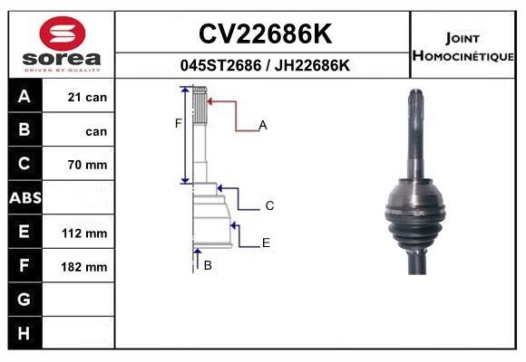 EAI CV22686K Joint kit, drive shaft CV22686K