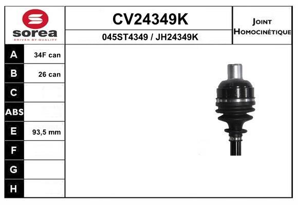 EAI CV24349K Joint kit, drive shaft CV24349K