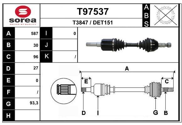 EAI T97537 Drive shaft T97537