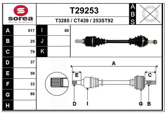 EAI T29253 Drive shaft T29253