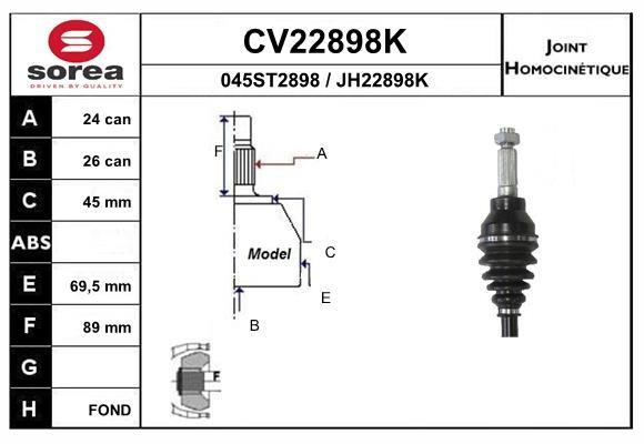 EAI CV22898K Joint kit, drive shaft CV22898K