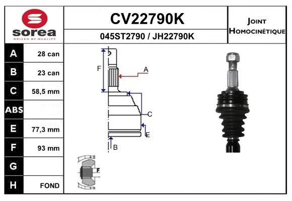 EAI CV22790K Joint kit, drive shaft CV22790K