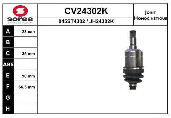 EAI CV24302K Joint kit, drive shaft CV24302K