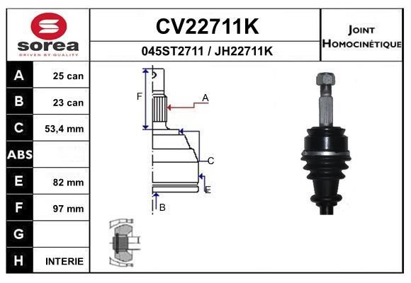 EAI CV22711K Joint kit, drive shaft CV22711K