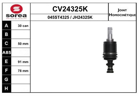 EAI CV24325K Joint kit, drive shaft CV24325K