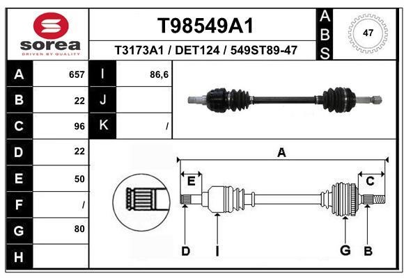 EAI T98549A1 Drive shaft T98549A1