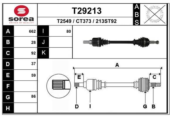 EAI T29213 Drive shaft T29213