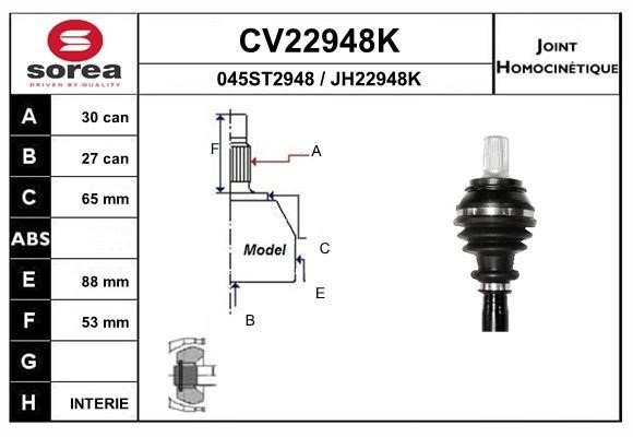 EAI CV22948K Joint kit, drive shaft CV22948K