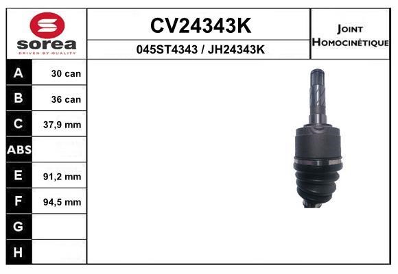EAI CV24343K Joint kit, drive shaft CV24343K