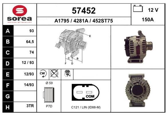 EAI 57452 Alternator 57452