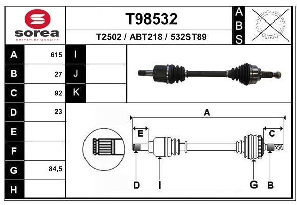 EAI T98532 Drive shaft T98532