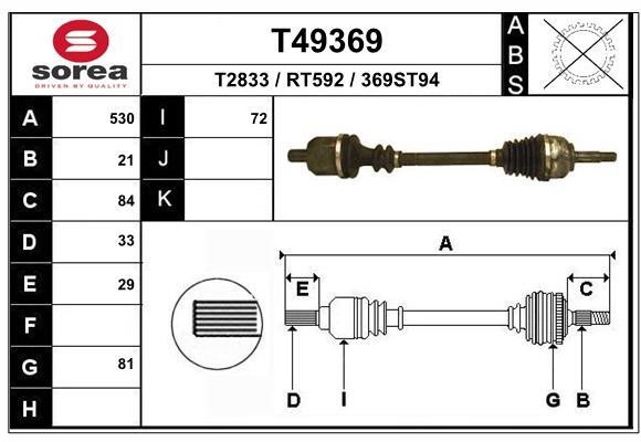 EAI T49369 Drive shaft T49369