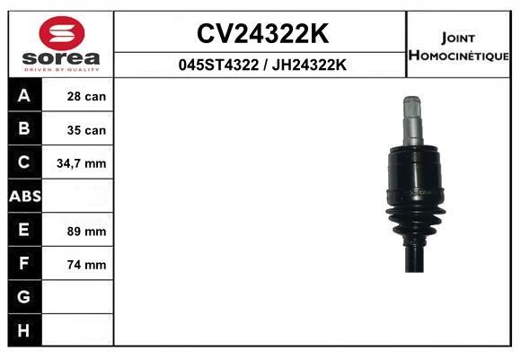 EAI CV24322K Joint kit, drive shaft CV24322K