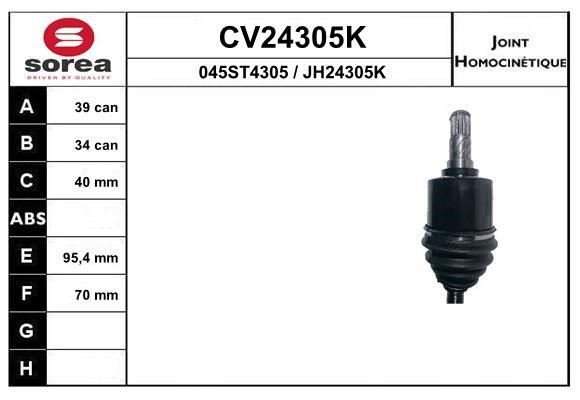 EAI CV24305K Joint kit, drive shaft CV24305K