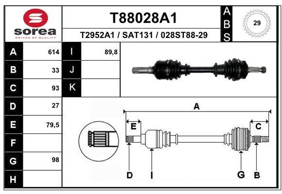 EAI T88028A1 Drive shaft T88028A1