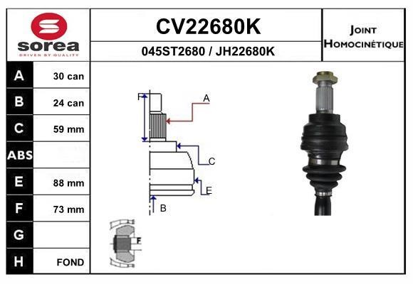 EAI CV22680K Joint kit, drive shaft CV22680K