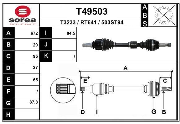 EAI T49503 Drive shaft T49503