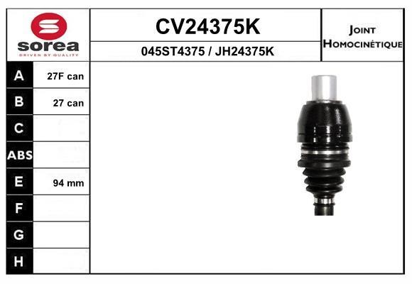EAI CV24375K Joint kit, drive shaft CV24375K