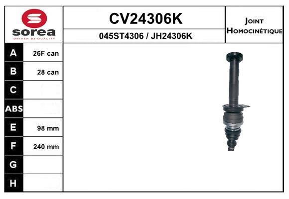 EAI CV24306K Joint kit, drive shaft CV24306K