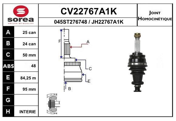 EAI CV22767A1K Joint kit, drive shaft CV22767A1K