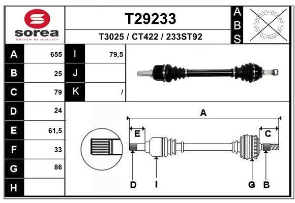 EAI T29233 Drive shaft T29233