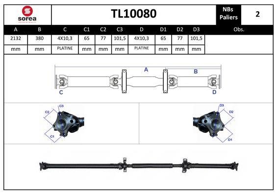 EAI TL10080 Propshaft, axle drive TL10080