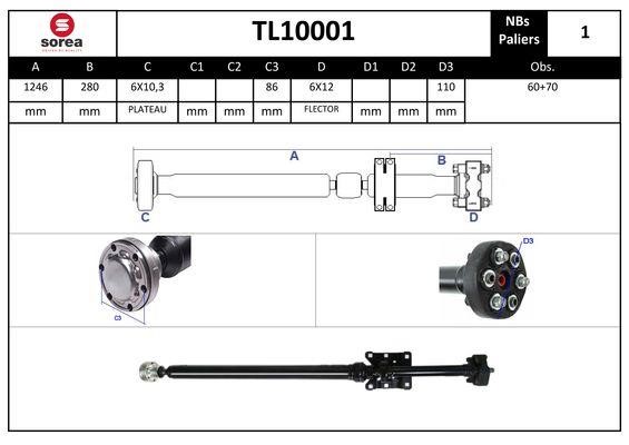 EAI TL10001 Propshaft, axle drive TL10001