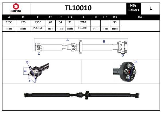 EAI TL10010 Propshaft, axle drive TL10010