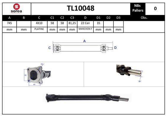 EAI TL10048 Propshaft, axle drive TL10048