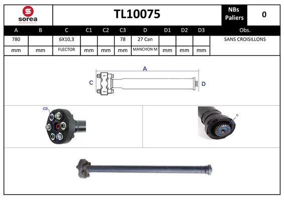 EAI TL10075 Propshaft, axle drive TL10075