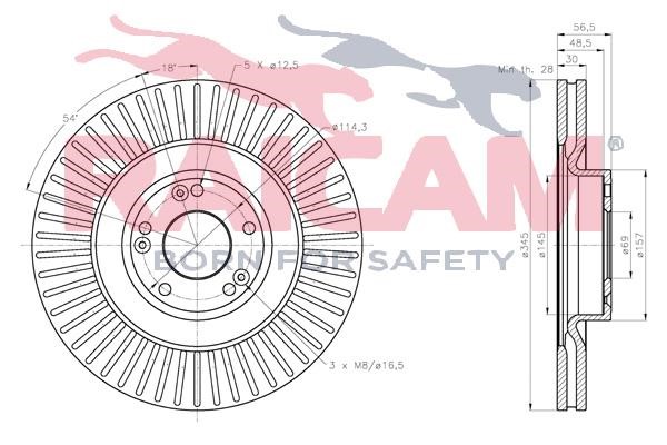 Raicam RD01473 Front brake disc ventilated RD01473