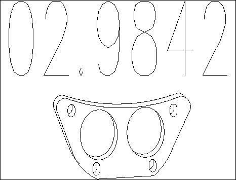 Mts 029842 Exhaust pipe gasket 029842