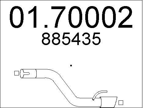 Mts 0170002 Exhaust pipe 0170002