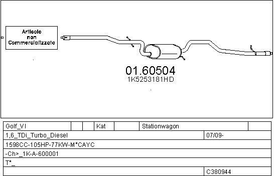 Mts C380944028545 Exhaust system C380944028545