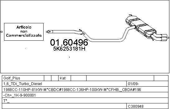 Mts C380948028625 Exhaust system C380948028625