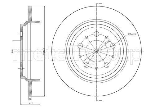 Trusting DF772 Rear brake disc, non-ventilated DF772